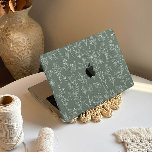 Aesthetics Botanical | Macbook Case - Dark Green