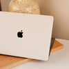 Floral Leather MacBook Case - White