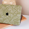 Floral Leather MacBook Case - Green