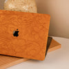 Floral Leather MacBook Case - Pumpkin