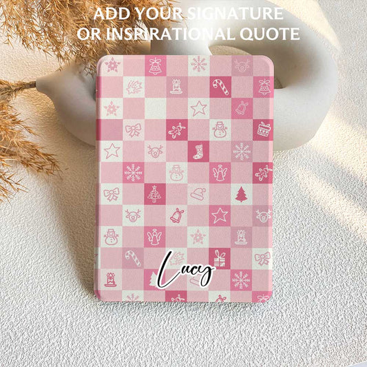 Christmas Checker | Kindle Case - Pink