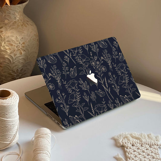 Aesthetics Botanical | Macbook Case - Navy