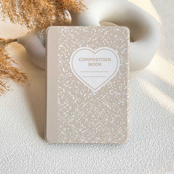 Heart Composition Book | Kindle Case - Khaki