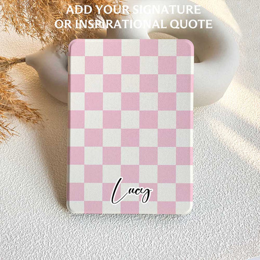 Checkerboard Art | Kindle Case - Light Pink