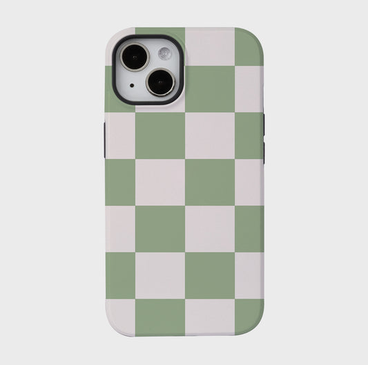 Checkerboard Art | iPhone Case - Green