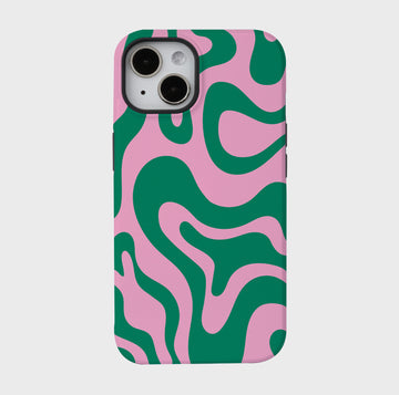 Ripple Fusion | iPhone Case - Green&Pink