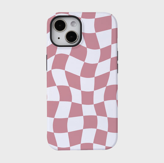 Pink Chessboard | iPhone Case - Dark