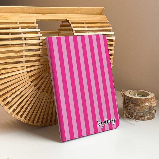 Stripe Pattern iPad Case - Barbie Pink