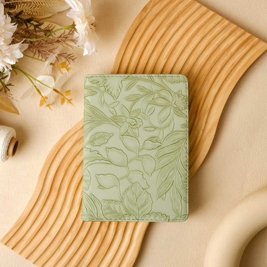 Floral Leather Kindle Case - Green