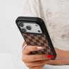 Checkerboard Art Brown Back Panel
