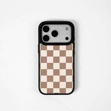 Checkerboard Art Brown Back Panel