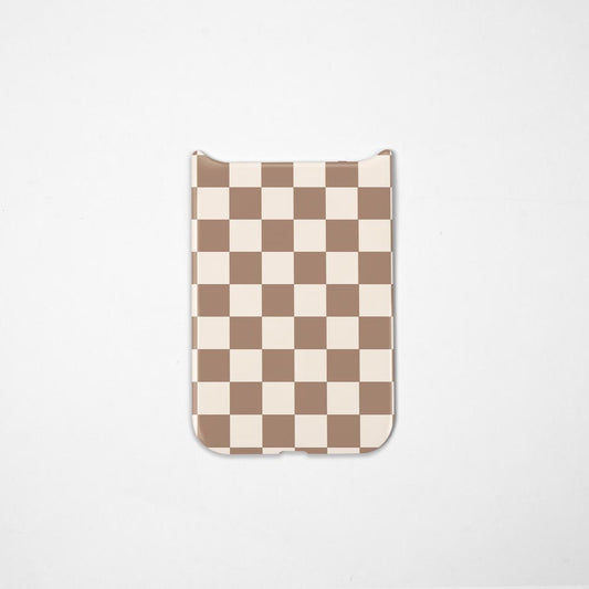 Checkerboard Art Brown Back Panel