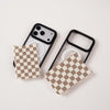 Checkerboard Art Brown Back Panel