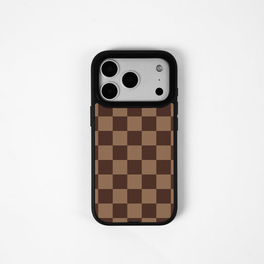 Checkerboard Art Brown Back Panel