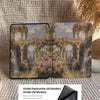 Kindle case with garden design on a textured surface