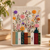 Embroidered Botanical Book Stack Kindle Cover