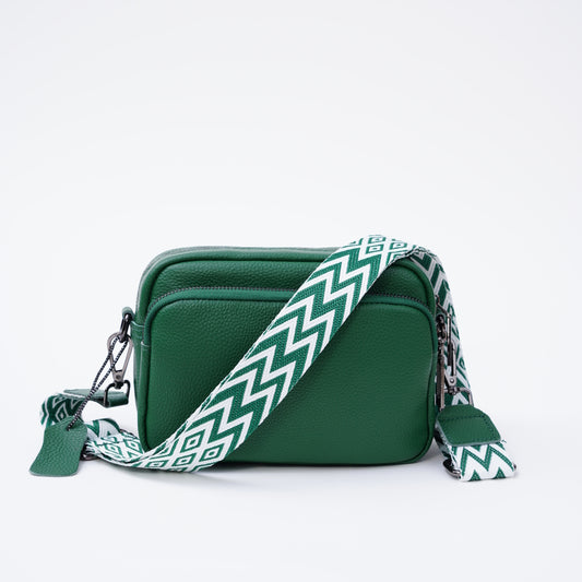 Green Leather Crossbody Bag for Kindle