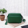 Green Leather Crossbody Bag for Kindle