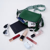 Green Leather Crossbody Bag for Kindle