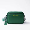Green Leather Crossbody Bag for Kindle