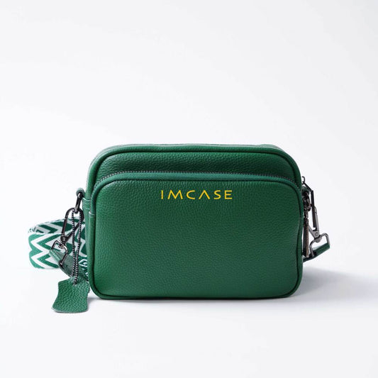Green Leather Crossbody Bag for Kindle