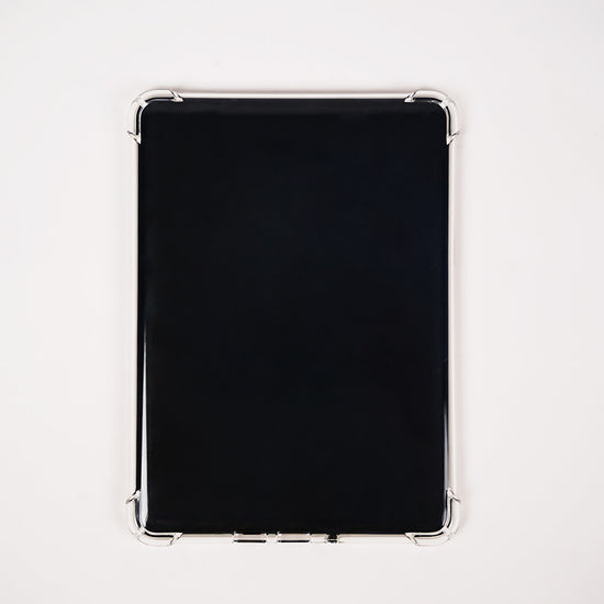 Black tablet case with clear border on a white background