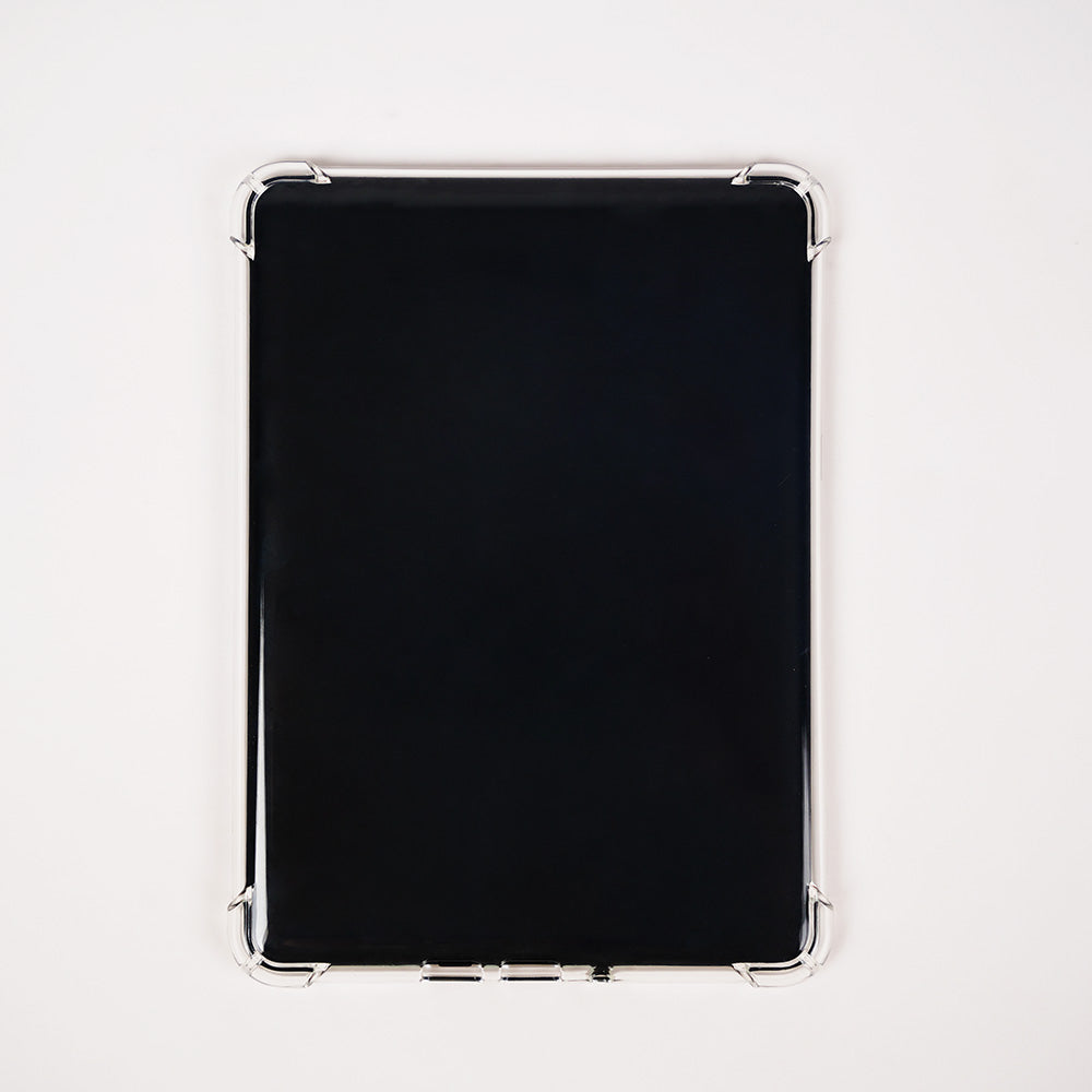 Black tablet case with clear border on a white background