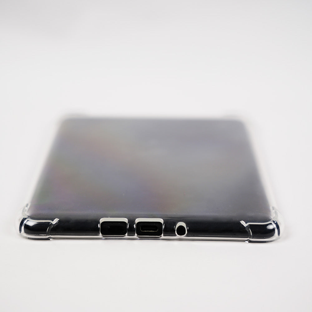 Phone case with a reflective surface on a white background