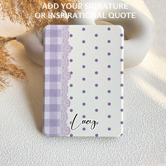 Lavender Gingham Lace | Kindle Case