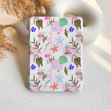 Notebook with floral pattern on a light background