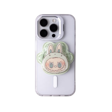 Phone case with a cartoon character on a white background