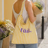 Striped Fabric Tote Bag