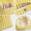 Striped Fabric Tote Bag