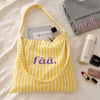 Striped Fabric Tote Bag