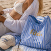 Striped Fabric Tote Bag