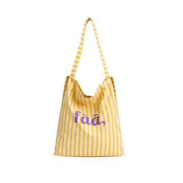 Striped Fabric Tote Bag