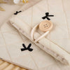 Embroidery Bow Book Sleeve - White