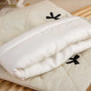 Embroidery Bow Book Sleeve - White