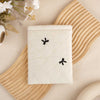 Embroidery Bow Book Sleeve - White